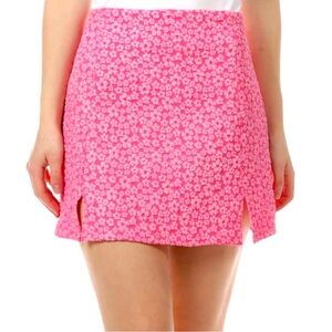 LUSH Floral Textured Mini Skirt & Crop Bustier Top (Juniors)